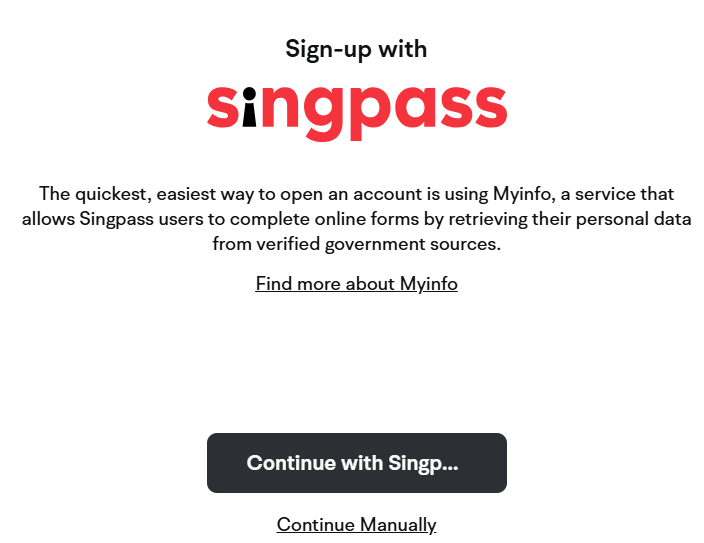 sign up with SingpassQR code