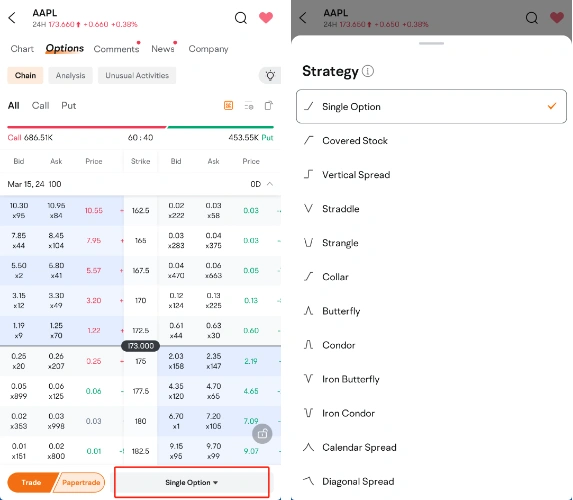 Explore Strategies for option trading