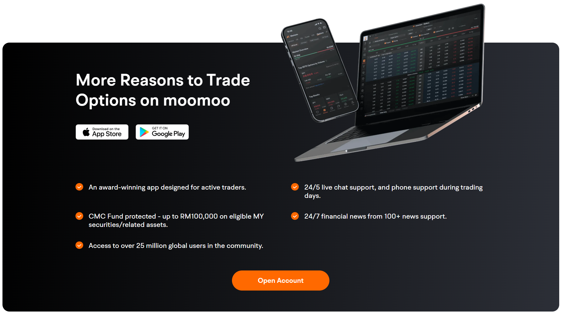 open account on moomoo to trade us options