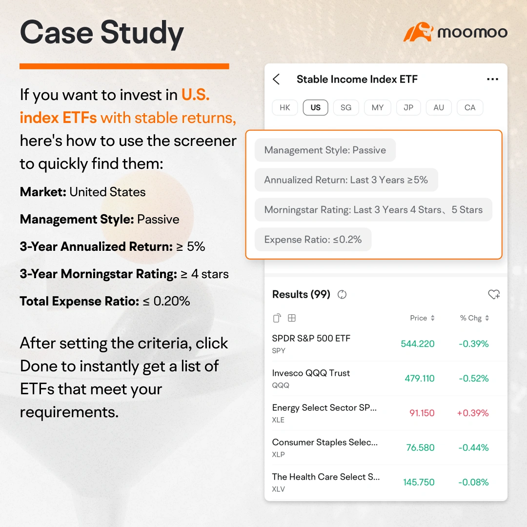 case style - hwo to filter index ETFs with stable returns