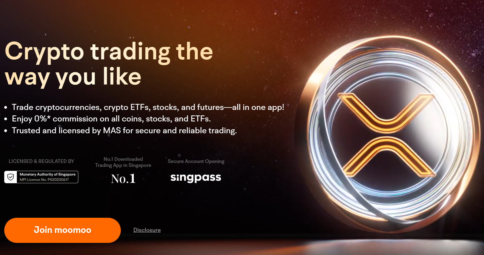 シンガポールにおけるmoomoo、コインベース・グローバル、Coinhakoの比較