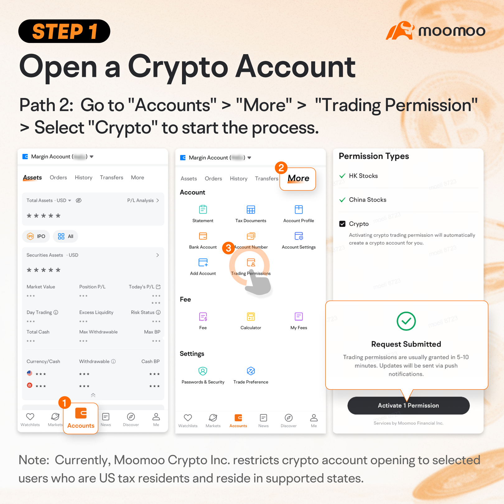 moomooでの仮想通貨取引方法