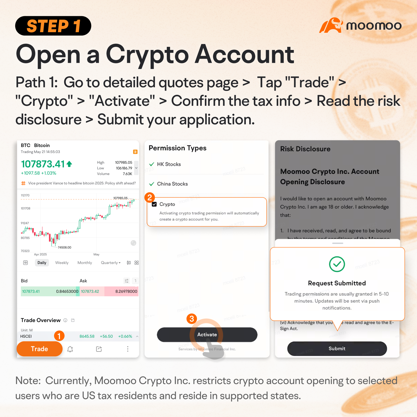 moomooでの仮想通貨取引方法