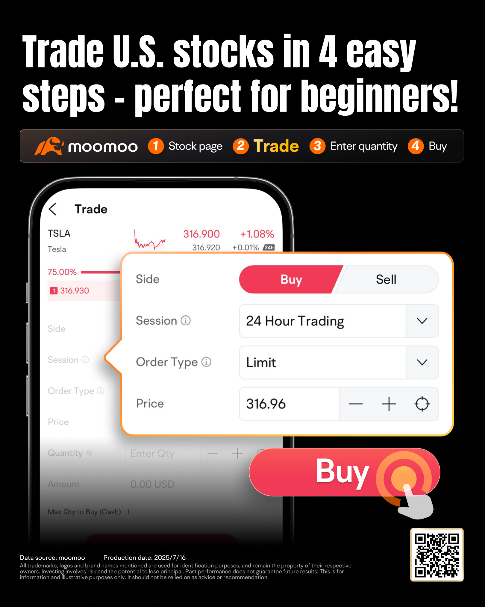 steps to buy us stocks with moomoo