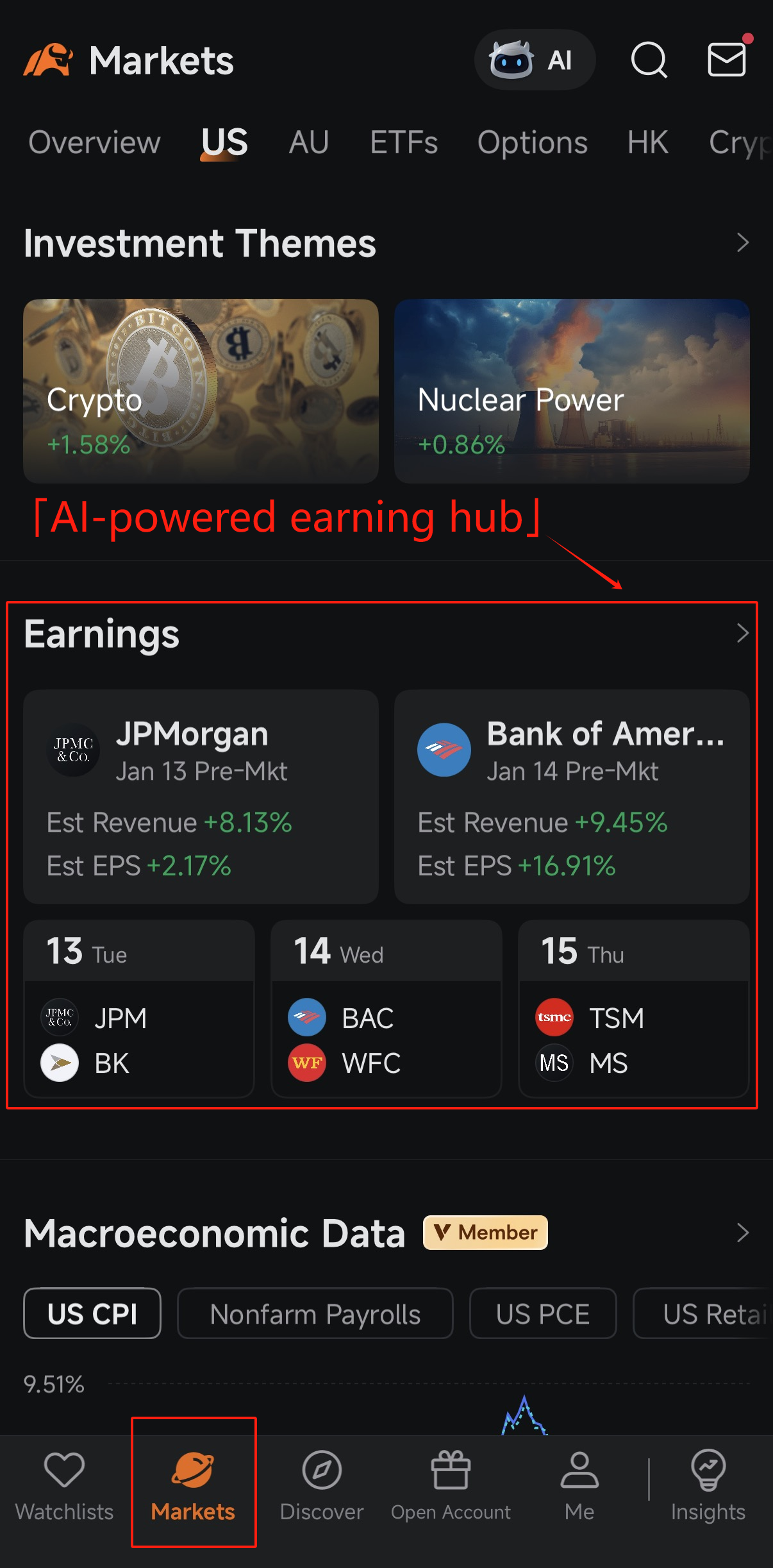 moomoo Al-powered earning hub